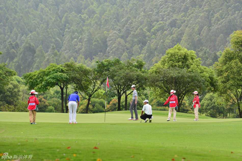 绿茵挥杆光影间 职业球手陈子豪在发球台上从容开球,身姿挺拔,目光如炬,白色小球在他沉稳的挥杆下即将划出一道优美的天际线。