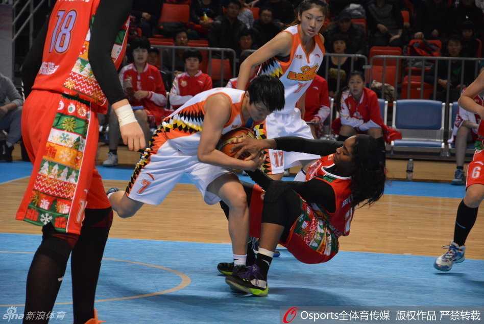 孙晓雨底线突破后分球瞬间，眼神犀利寻找队友，新疆队防守球员扑防不及只能目送皮球。