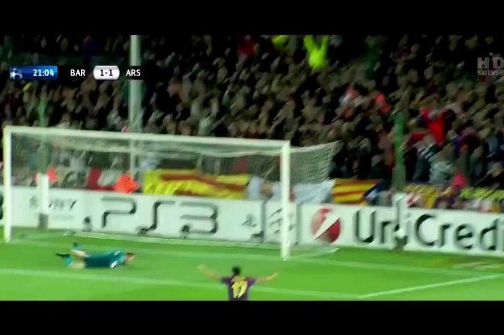 梅西欧冠大四喜摧毁阿森纳，巴萨4-1晋级四强